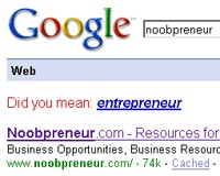 Google search engine result page