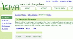 Kiva Receipt