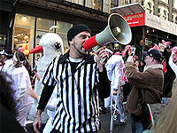 man with megaphone