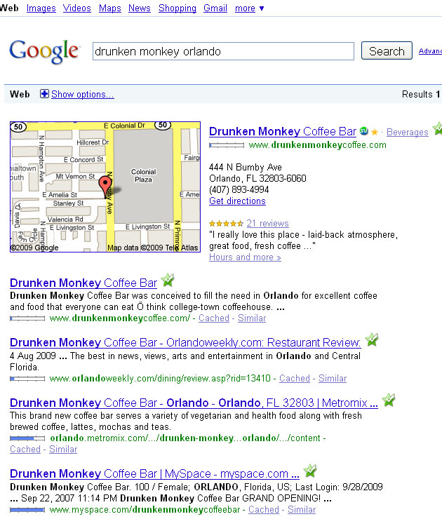 Google Search Engine Results Page