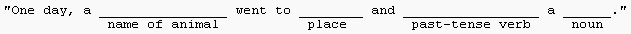 Mad Lib example - initial