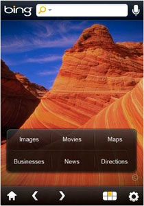 Bing on Apple iPhone bing app in apple iphone