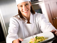 Hands-on business owner chef presenting