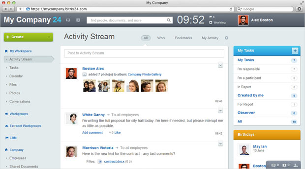 Bitrix24 activity stream - see what is going on within your company bitrix24 activity stream