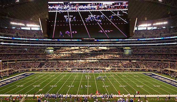 Dallas Cowboy stadium's huge video screen cowboys stadium video screen