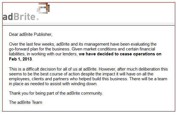 adbrite shutdown