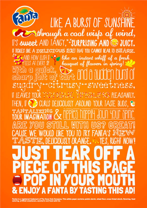 Fanta print ad with a fantastic copy