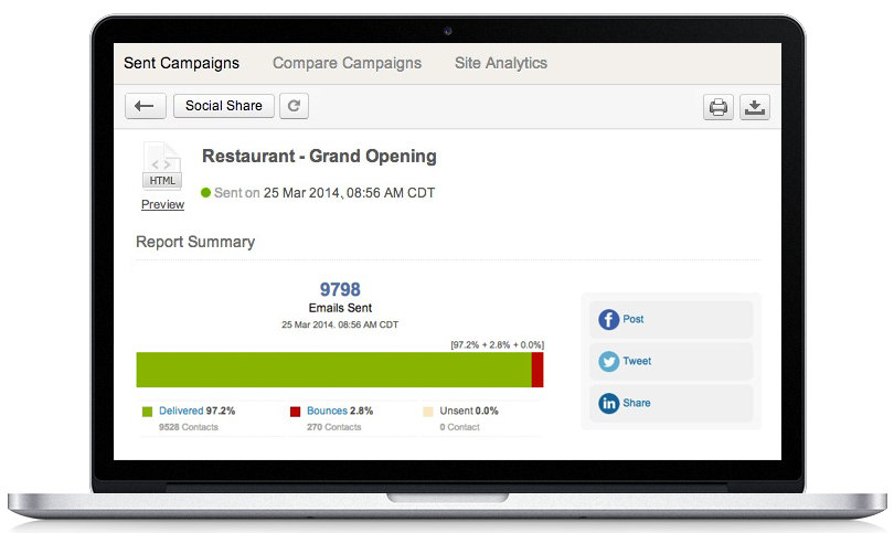Zoho Campaigns screenshot