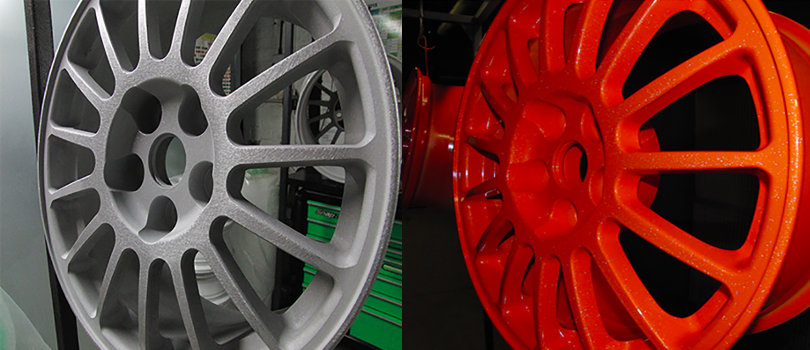 Powder coated wheel rim