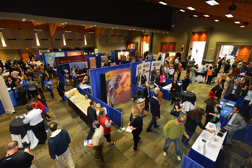 crowded tradeshow