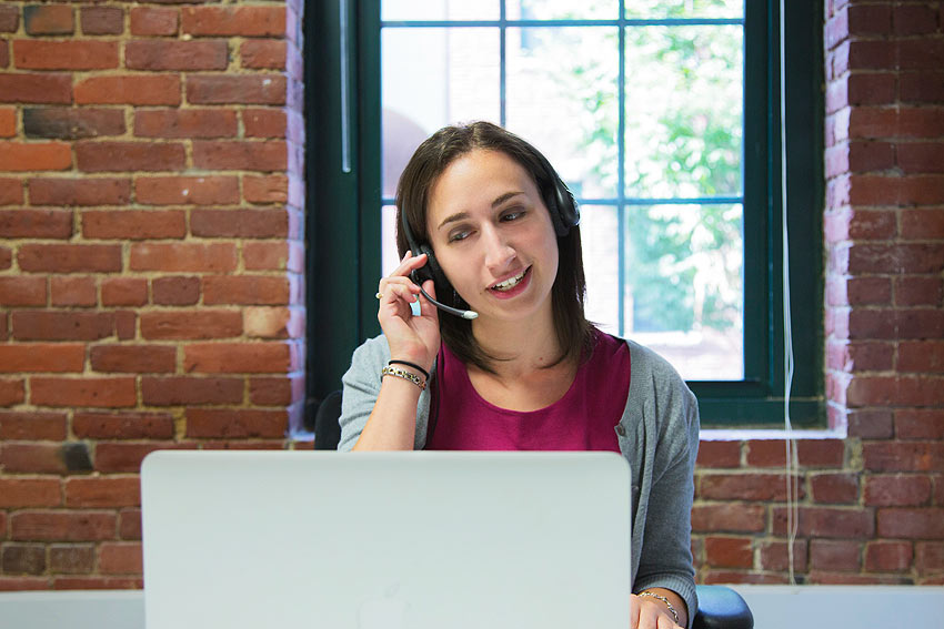 Front-line staff answering phone