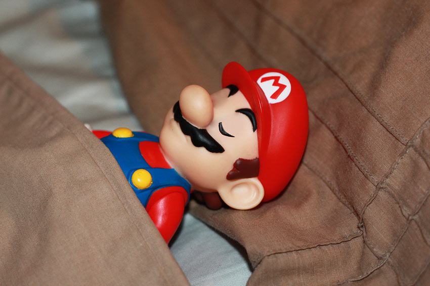 Sleeping Mario. photo credit. 