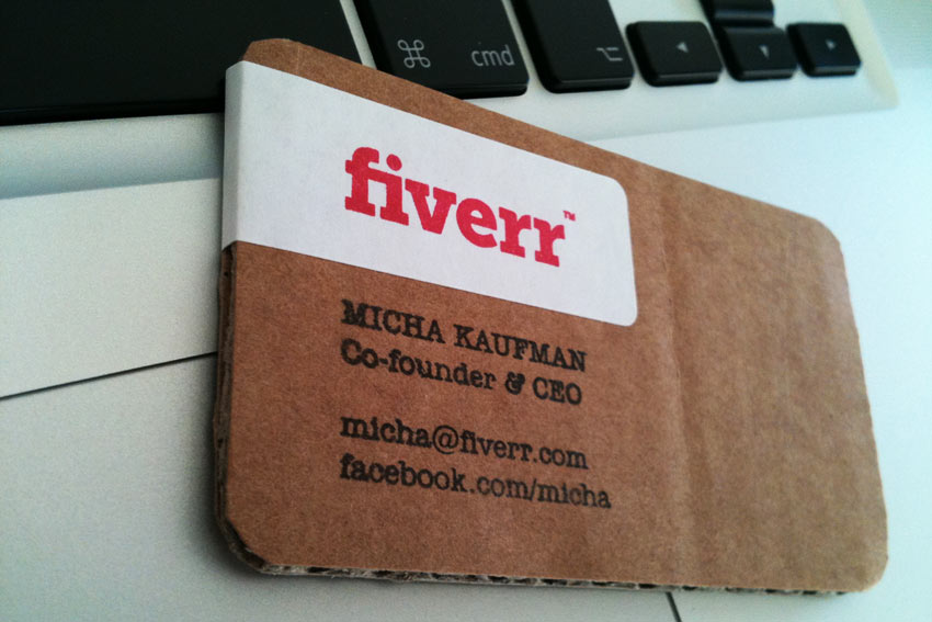Micha Kaufman, Fiverr CEO business card