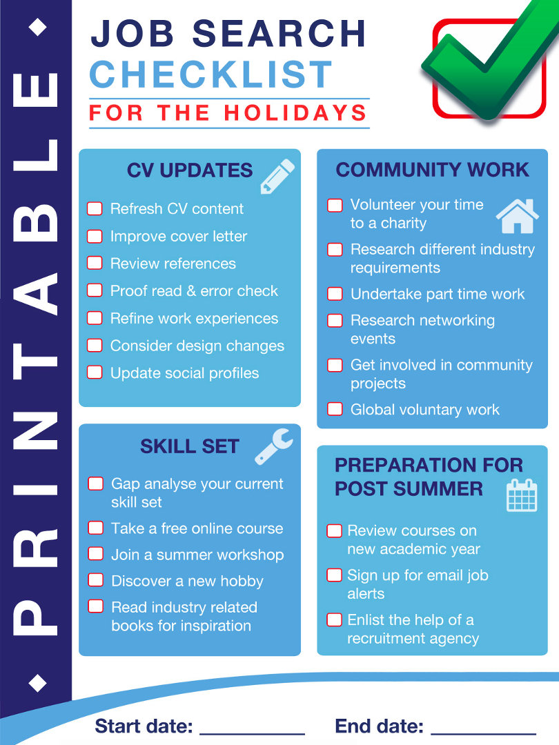 Job Search In Between Academic Year Free Checklist For You Job Search In Between Academic Year Free Checklist For You