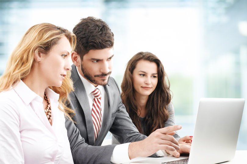 Employees during a soft skills training session