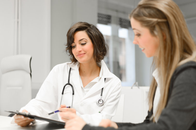 Self-employed person consults with a doctor
