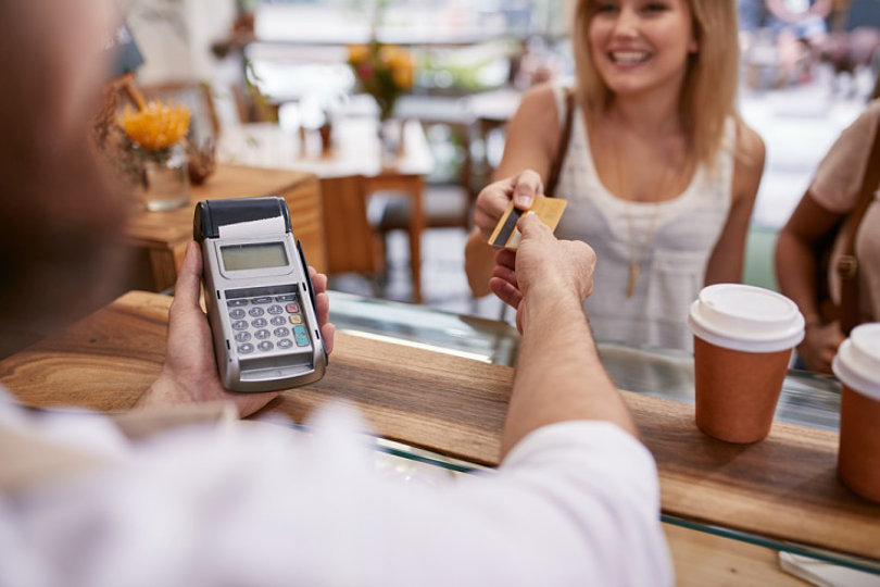 A restaurant accepting mobile payment