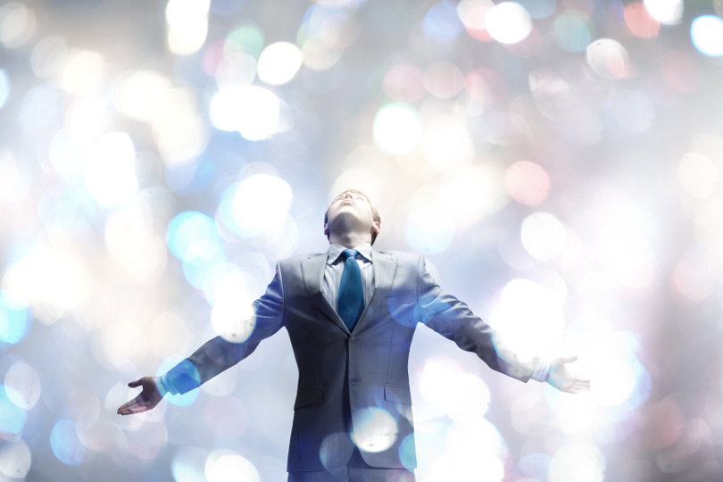 Grateful businessman