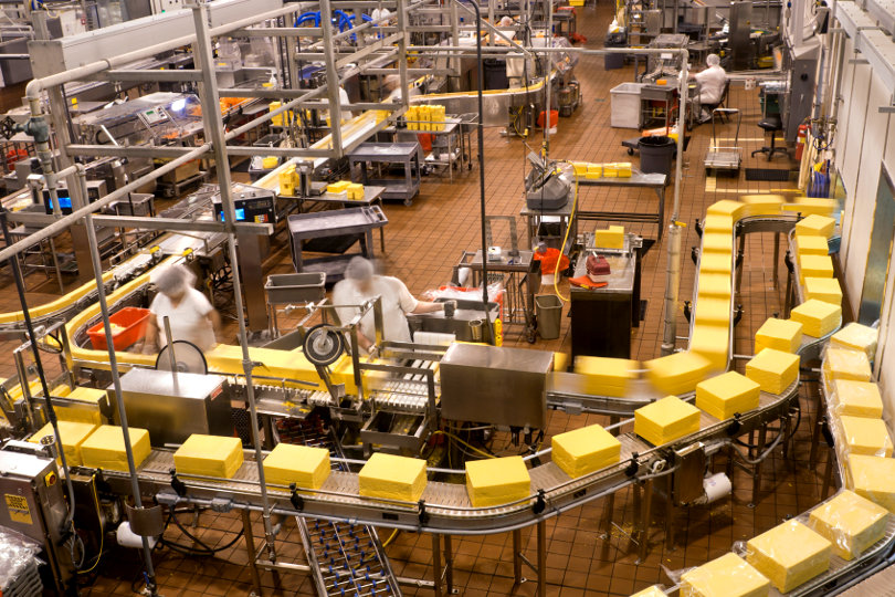 Fábrica de embalagens de queijo