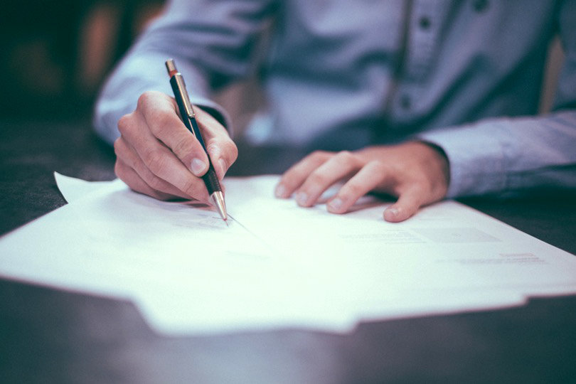 Business loan contract co-signing