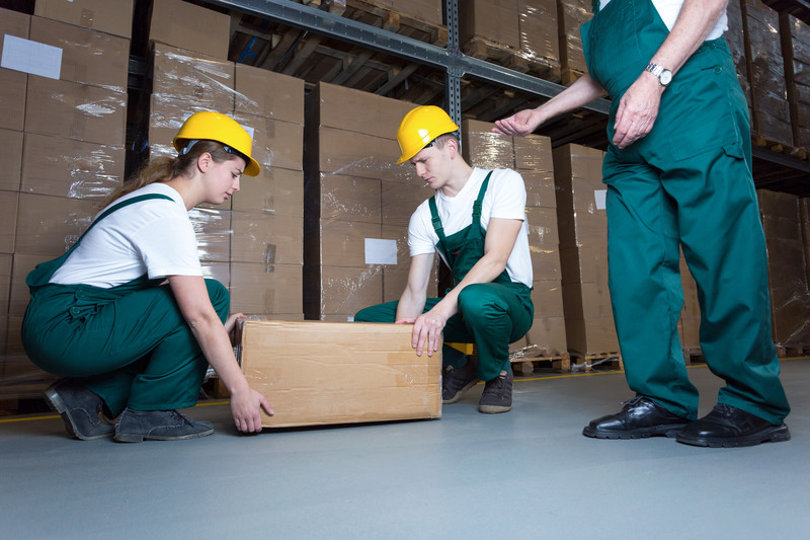 Warehouse workers wearing uniform