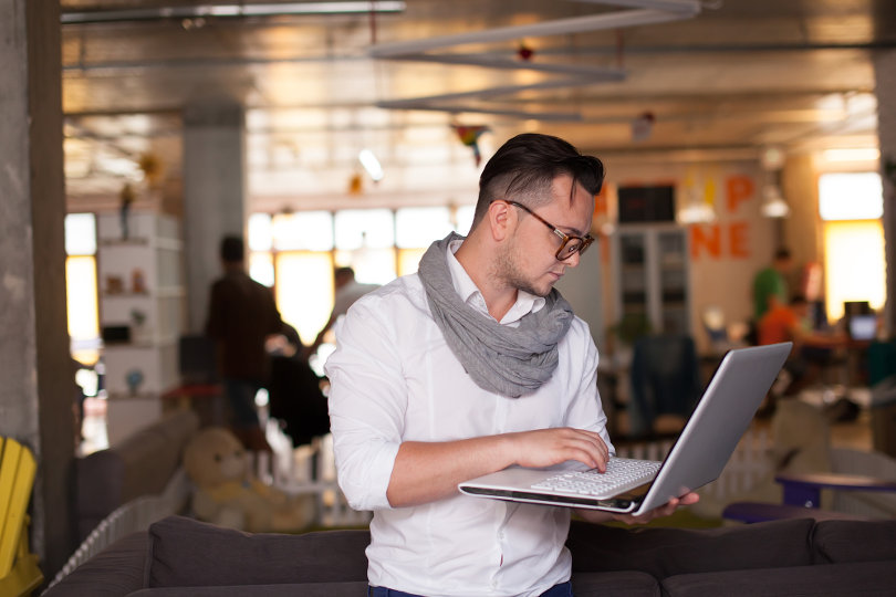 Working at coworking space