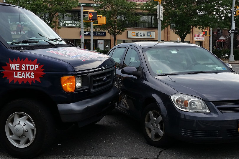 The company's van was involved in a car accident