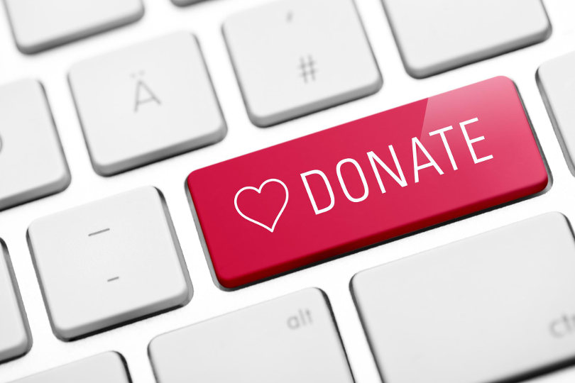 Non-profit organization donate button