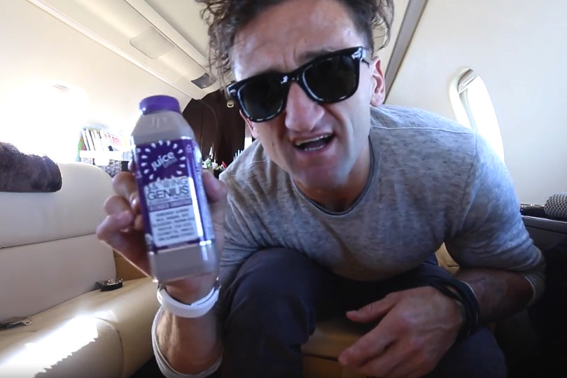 Casey Neistat in a Lear jet