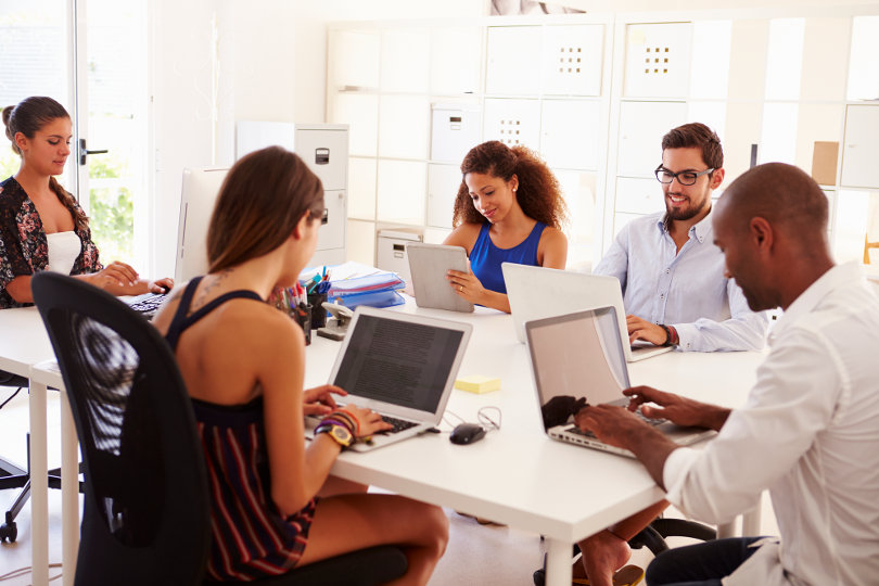 Motivated business team