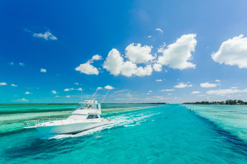 Luxury yacht in the Carribean sea