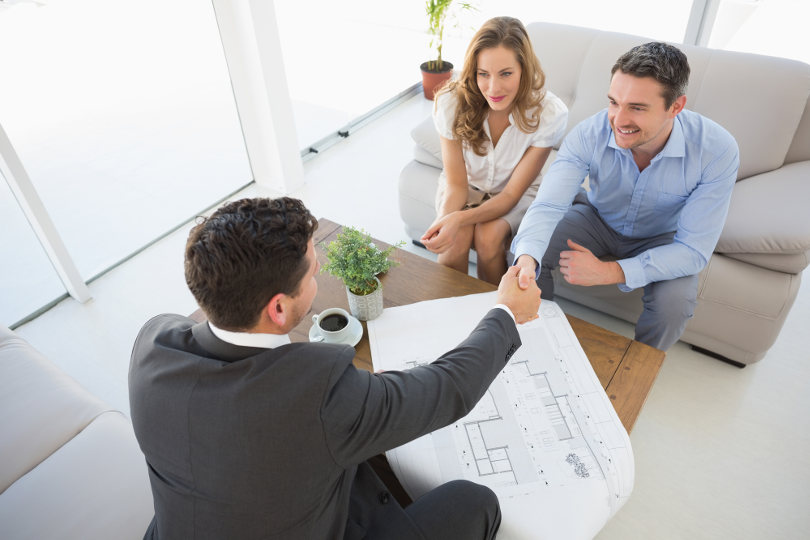 The real estate business meeting with buyers