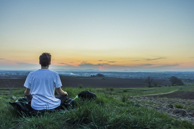 Meditating entrepreneur