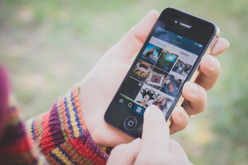 Using Instagram app