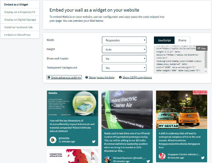 Walls.io embed menu