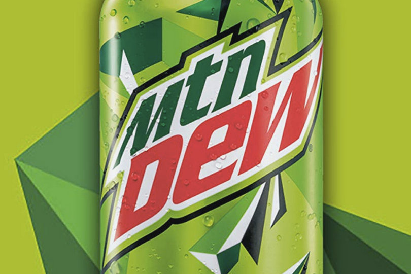 Mountain Dew logo in neon colors