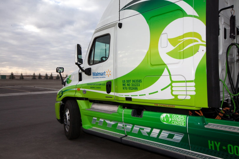 Eco-friendly Walmart hybrid truck