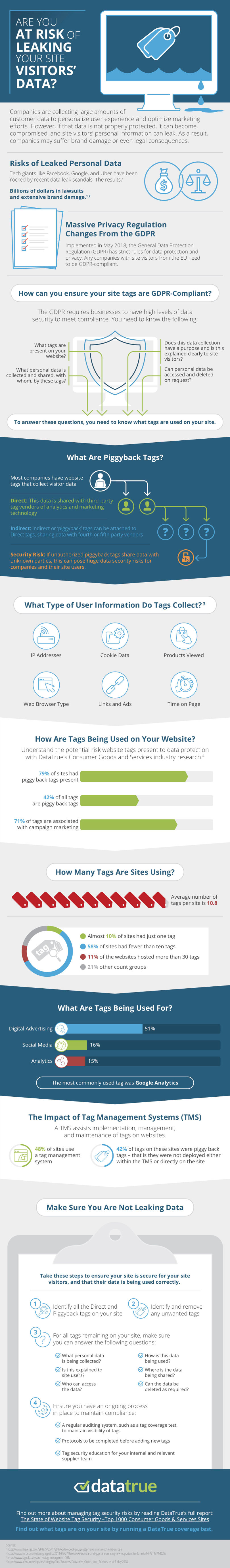 The risk of leaking site visitors data - infographic