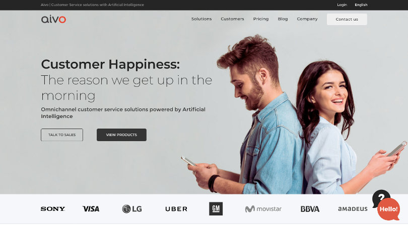 Aivo homepage screenshot