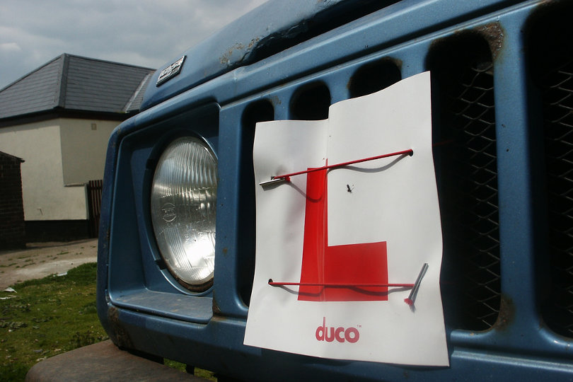 L plate for car