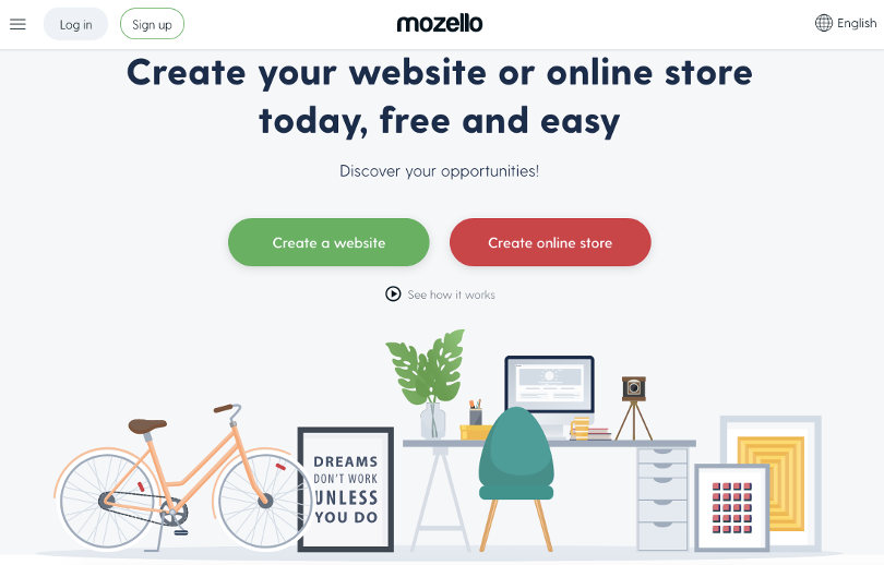 Mozello homepage screenshot