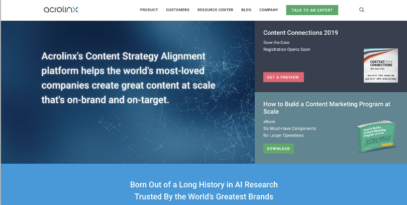Acrolinx website screenshot