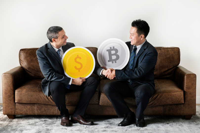 Exchanging dollar with cryptocurrency