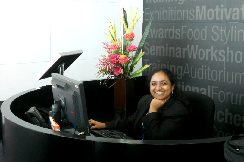 Charismatic and charming receptionist