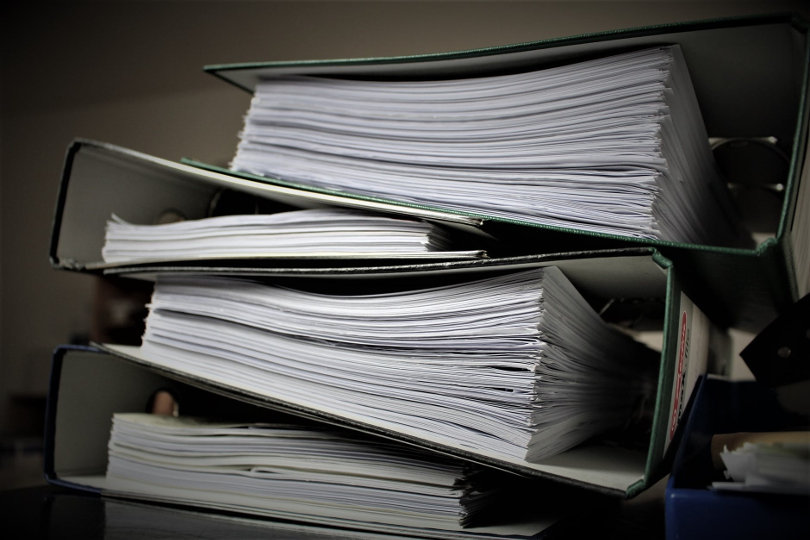 Stacks of document files