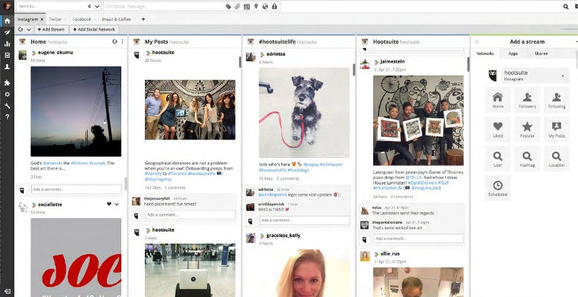 Schedule Instagram posts with Hootsuite