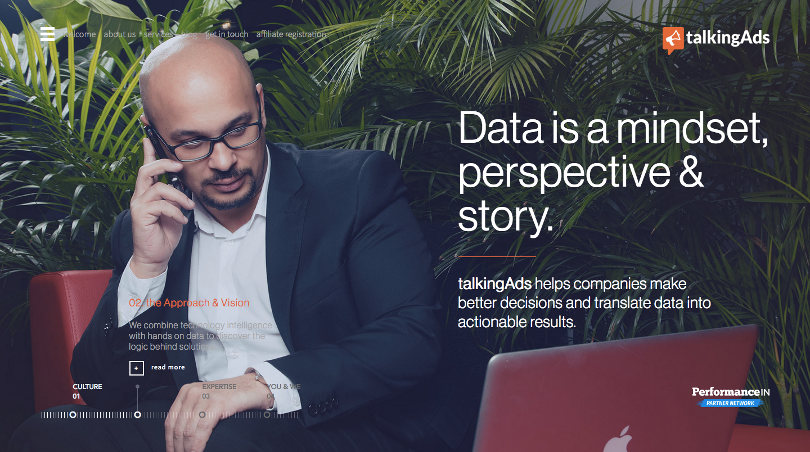 talkingAds website screenshot
