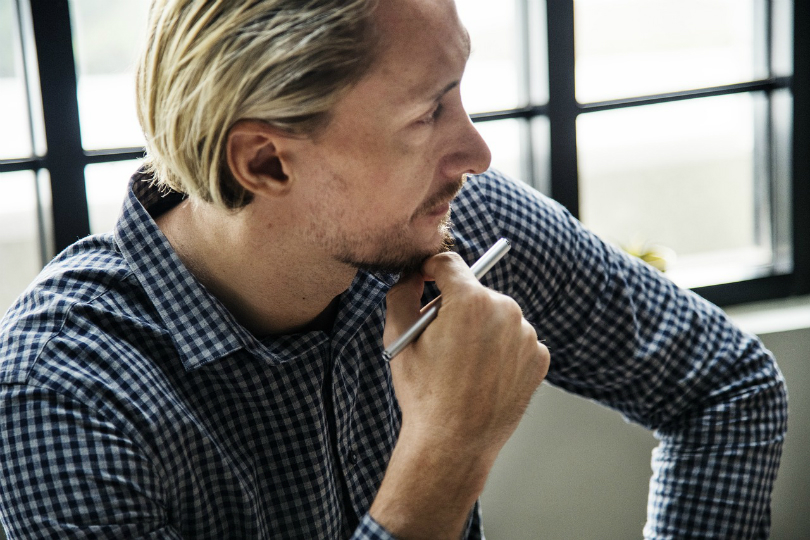 Deep thinking businessman