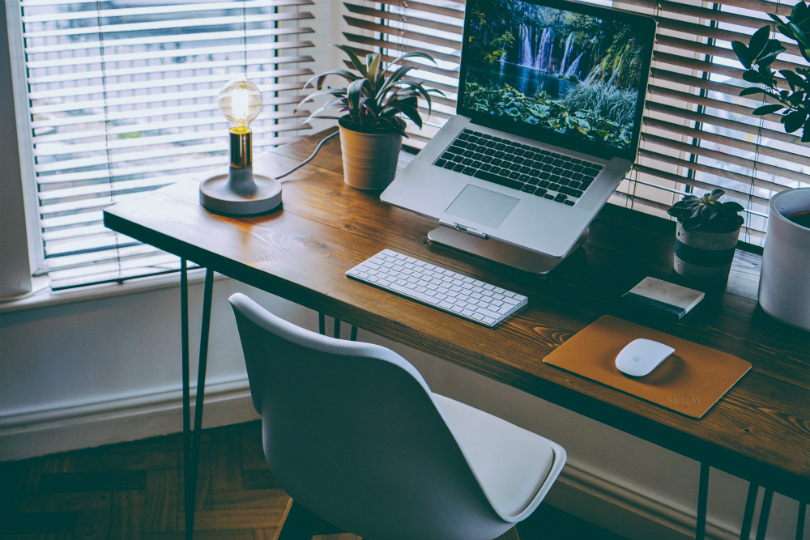 Clean and minimalistic home office setup