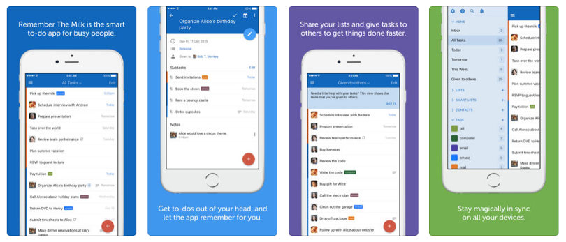 Remember The Milk app screenshot